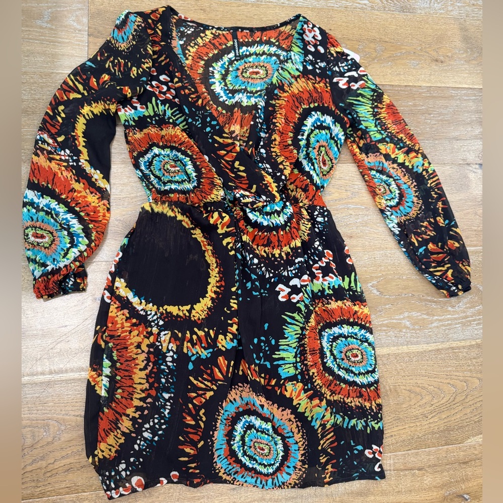 Vintage tie dye chiffon mini dress